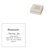 Zelfgemaakte aardbeienjam gemaakt met liefde en te rubberstempel (Gestempeld)