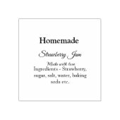 Zelfgemaakte aardbeienjam gemaakt met liefde en te rubberstempel (Afrduk)