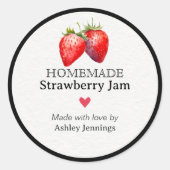 Zelfgemaakte Aardbeienjam Label | Aangepaste Stick (Voorkant)