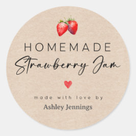 Zelfgemaakte Aardbeienjam Label Canning Stickers