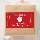 Zelfgemaakte aardbeienjam Label gepersonaliseerd o (Insitu)