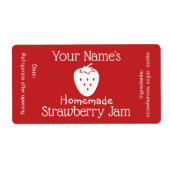 Zelfgemaakte aardbeienjam Label gepersonaliseerd o (Voorkant)