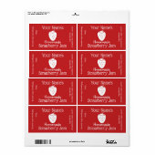 Zelfgemaakte aardbeienjam Label gepersonaliseerd o (Full Sheet)