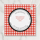 Zelfgemaakte Aardbeienjam Label Met Ingredienten (Achterkant)