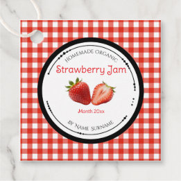 Zelfgemaakte Aardbeienjam Label Met Ingredienten