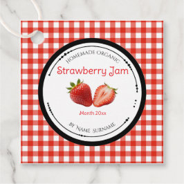 Zelfgemaakte Aardbeienjam Label Met Ingredienten