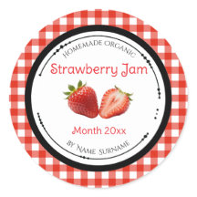Zelfgemaakte Aardbeienjam Label Sticker