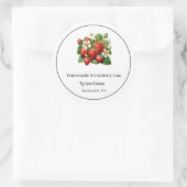 Zelfgemaakte Aardbeienjam Ronde Sticker (Tas)