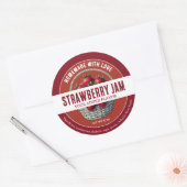 Zelfgemaakte Aardbeienjam Ronde Sticker (Envelop)