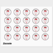 Zelfgemaakte Aardbeienjam Rustic Zwarte Gingham Ronde Sticker (Vel)