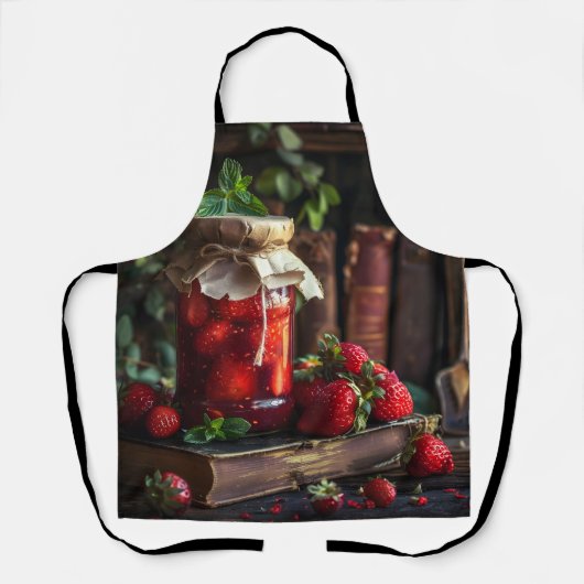 Zelfgemaakte aardbeienjam schort (Voorkant)