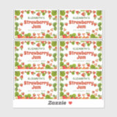 Zelfgemaakte aardbeienjam sticker (Vel)