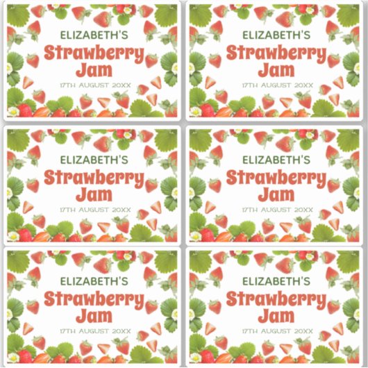 Zelfgemaakte aardbeienjam sticker (Voorkant)