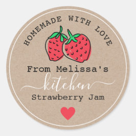 Zelfgemaakte aardbeienjam uit de keuken van Kraft Ronde Sticker