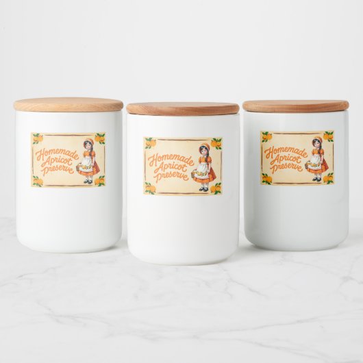Zelfgemaakte abrikoos Preserve -  Voedselcontainer Etiket (Flessen)