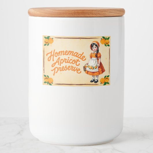 Zelfgemaakte abrikoos Preserve -  Voedselcontainer Etiket (Voorkant)
