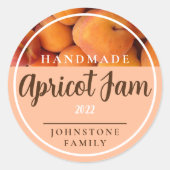 Zelfgemaakte Abrikozenjam Stickers (Voorkant)