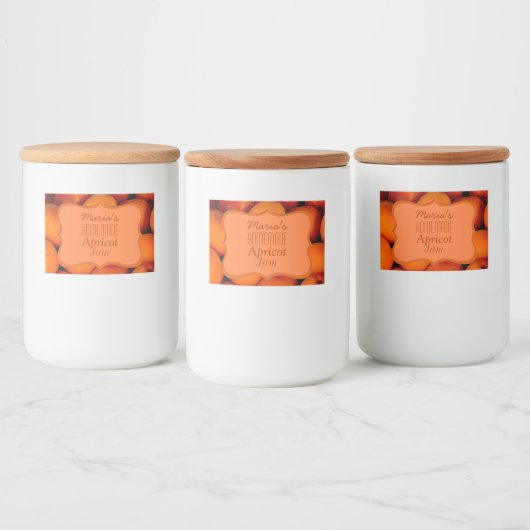 Zelfgemaakte abrikozenjam voedselcontainer etiket (Flessen)