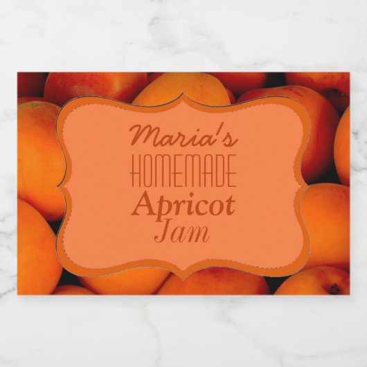 Zelfgemaakte abrikozenjam voedselcontainer etiket (Enkel label)