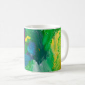Zelfgemaakte abstracte achtergrond: abstract, acry koffiemok (Voorkant rechts)