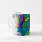 Zelfgemaakte abstracte achtergrond: abstract, acry koffiemok (Voorkant links)