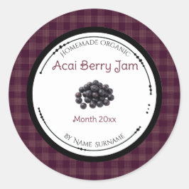 Zelfgemaakte Acai-besjam-etiketsticker Ronde Sticker
