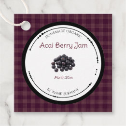 Zelfgemaakte Acai-besjamlabel met ingrediënten Bedankjes Labels