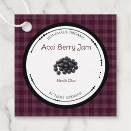 Zelfgemaakte Acai-besjamlabel met ingrediënten Bedankjes Labels