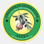 Zelfgemaakte Aioli Label Sjabloon (Voorkant)