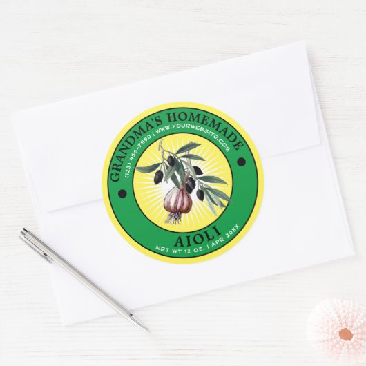 Zelfgemaakte Aioli Label Sjabloon (Envelop)