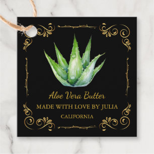 Zelfgemaakte Aloë Vera Butter Square Hang Label