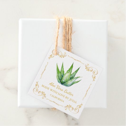  Zelfgemaakte Aloë Vera Butter Square Hang Label (In situ)
