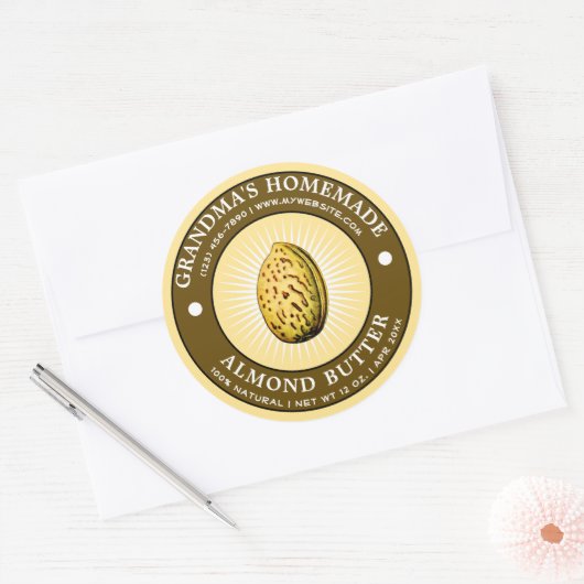  Zelfgemaakte Amandelboter Label Sjabloon (Envelop)