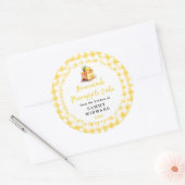 Zelfgemaakte ananas cake voedsellabel ronde sticker (Envelop)