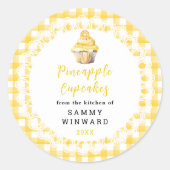Zelfgemaakte Ananas Cupcakes Eten Label (Voorkant)