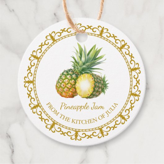 Zelfgemaakte Ananas Jam Hang Label l Wit (Voorkant)