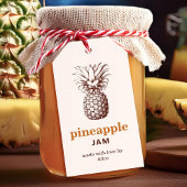 Zelfgemaakte ananas jam met aangepaste kleuren cadeaulabel