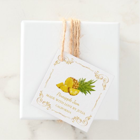 Zelfgemaakte Ananas Jam Square Hang Label (In situ)