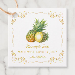 Zelfgemaakte Ananas Jam Square Hang Label