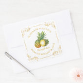 Zelfgemaakte Ananas Jam Square Label (Envelop)