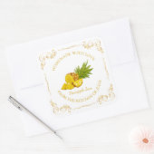 Zelfgemaakte Ananas Jam Square Label (Envelop)