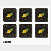 Zelfgemaakte Ananas Jam Square Label (Vel)