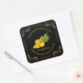 Zelfgemaakte Ananas Jam Square Label (Envelop)