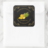 Zelfgemaakte Ananas Jam Square Label (Tas)