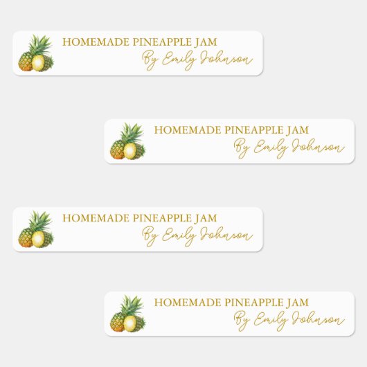 Zelfgemaakte Ananas Jam Thin Label (Groep)