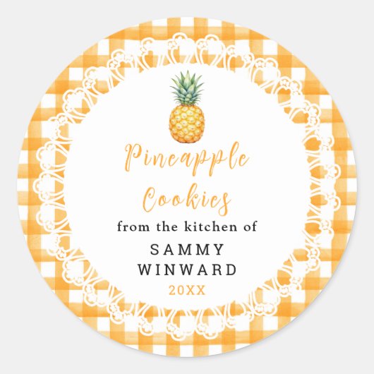 Zelfgemaakte Ananas Koekjes Etiket (Voorkant)