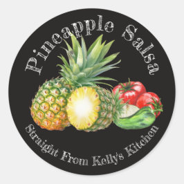 Zelfgemaakte Ananas Salsa Voedsel Etiket voor Thui