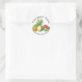 Zelfgemaakte Ananas Salsa Voedsetlabel voor Thuis Ronde Sticker (Tas)