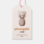 Zelfgemaakte ananasjam met aangepaste kleuren cadeaulabel (Voorkant)
