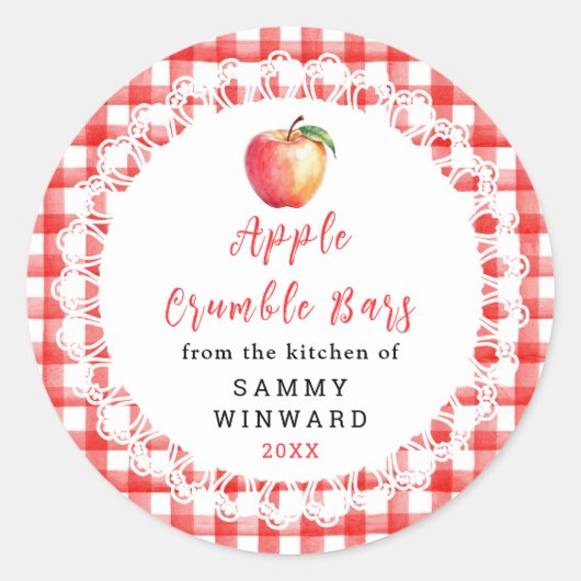 Zelfgemaakte Appel Crumble Reep Label (Voorkant)